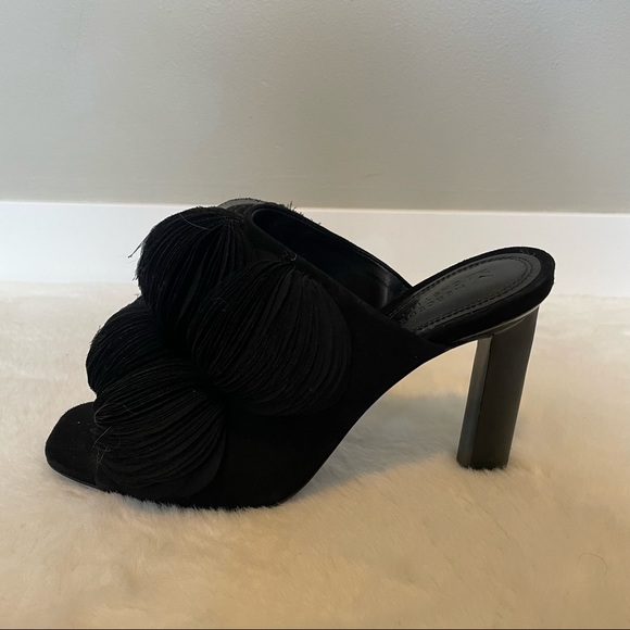 Mercedes Castillo Laine Chiffon-appliquéd suede Mules - Picture 6 of 10